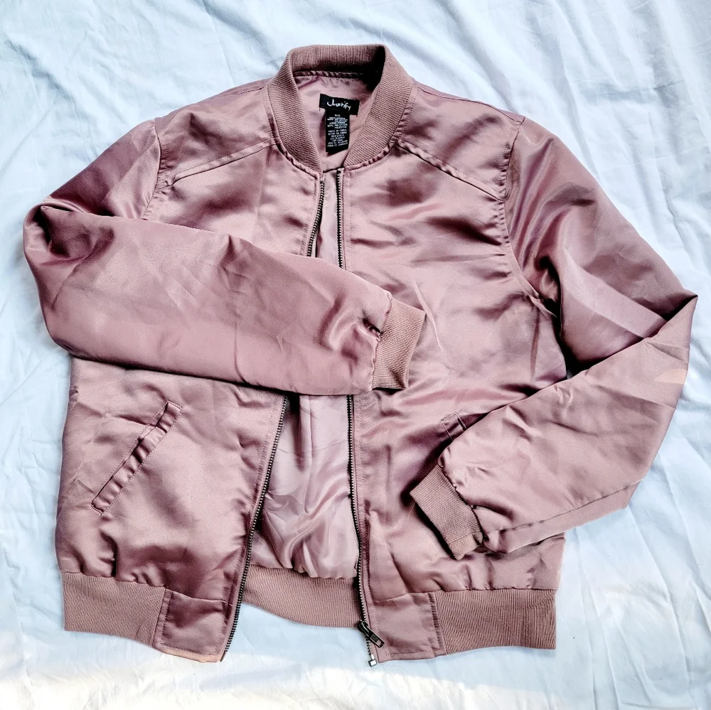 Rose / Metallic Bomber Jacket - Picture 1 of 10